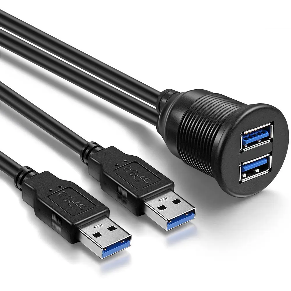 Водонепроницаемый Удлинительный кабель с двойным USB 3 0 для автомобиля грузовика лодки мотоцикла приборной