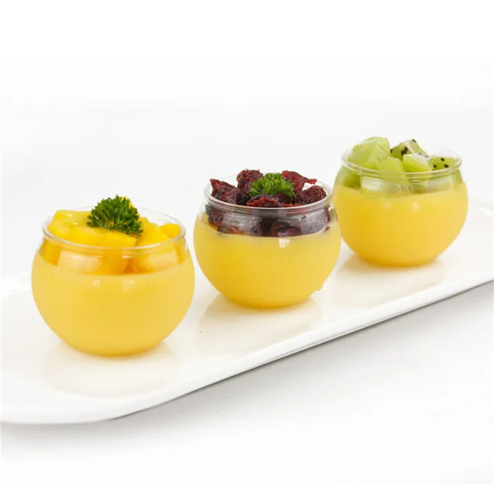 Round Ball Shape Plastic Cup Dessert Pudding,Wholesale Disposable Clear