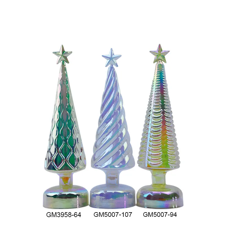 Romantic Holiday Atmosphere Party Shiny Lighting Christmas Decor Merry Glass Christmas Tree Led Table Decoration Small Christmas details