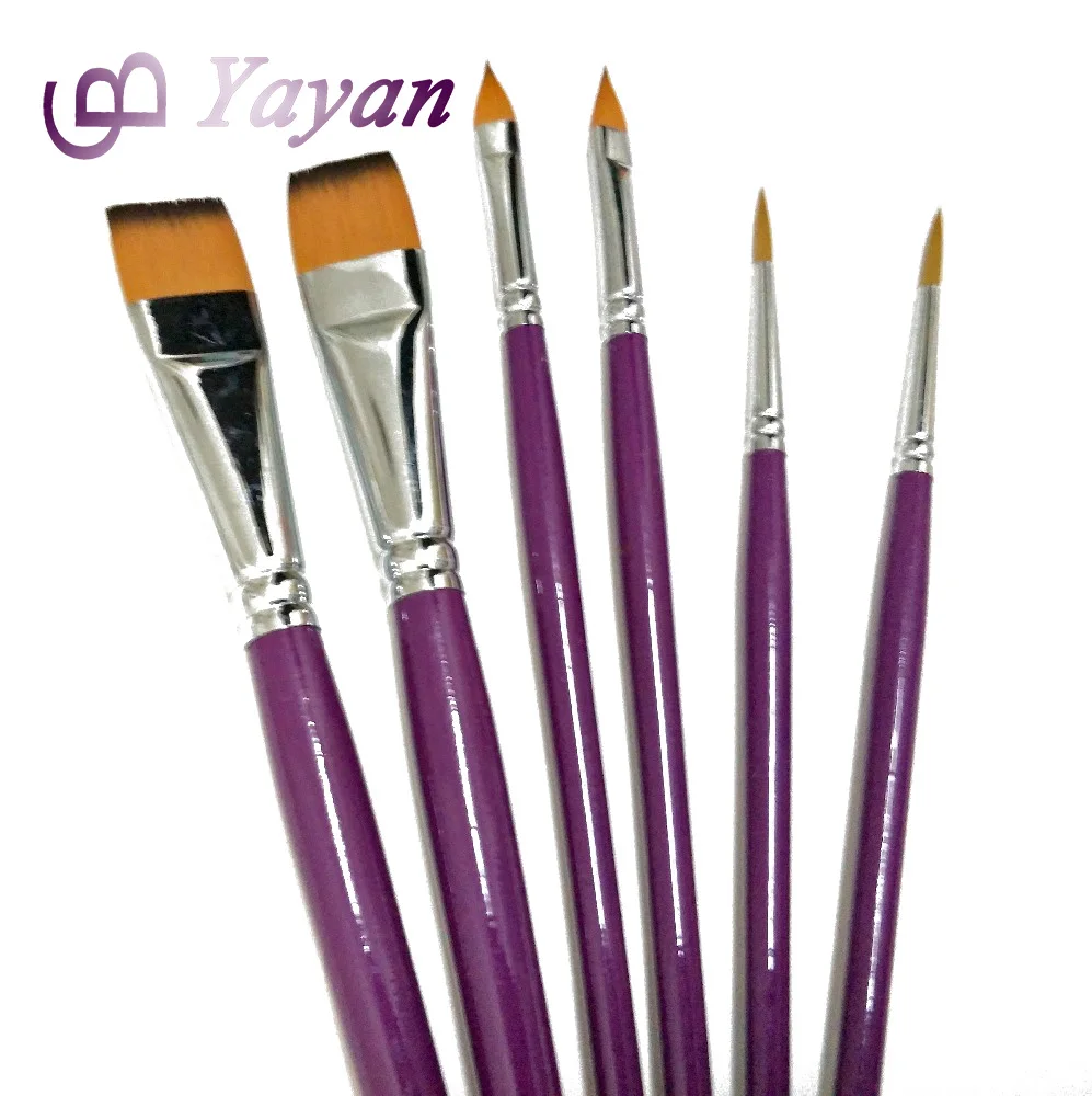 Best Ultra Round Flat Tip Cat Tongue Synthetic Nylon Face Body Painting Brush Kit for Professional Artist