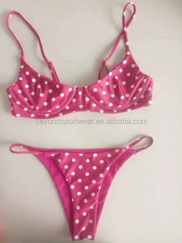 Hand Made Recycled Fabric Seamless Reversible High Cut Brazilian Bikini with Minimal Coverage