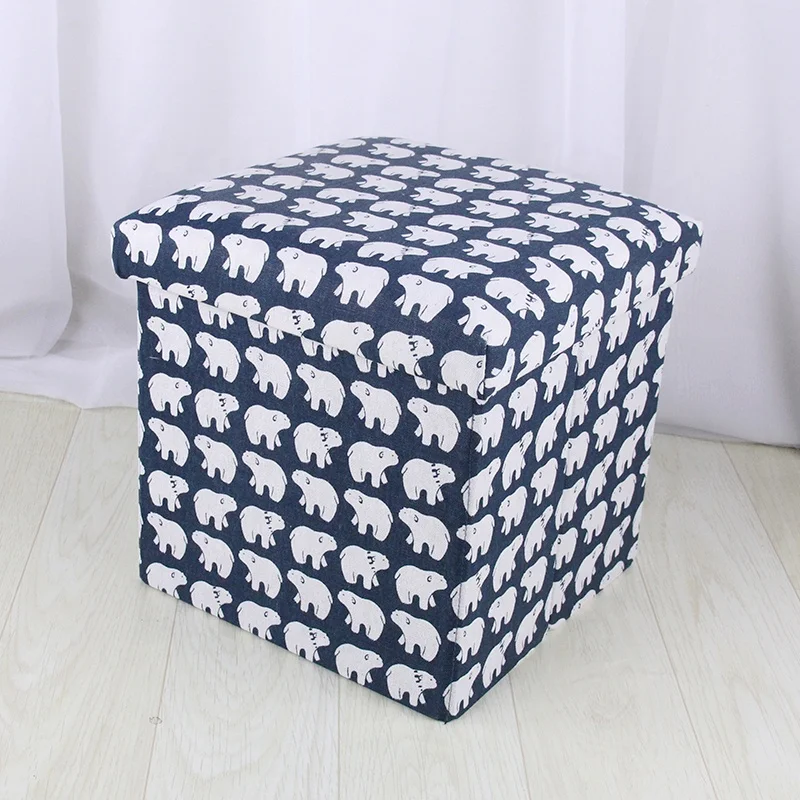 Красочный складной оттоманка для хранения с принтом/ящик для хранения/сиденье для хранения