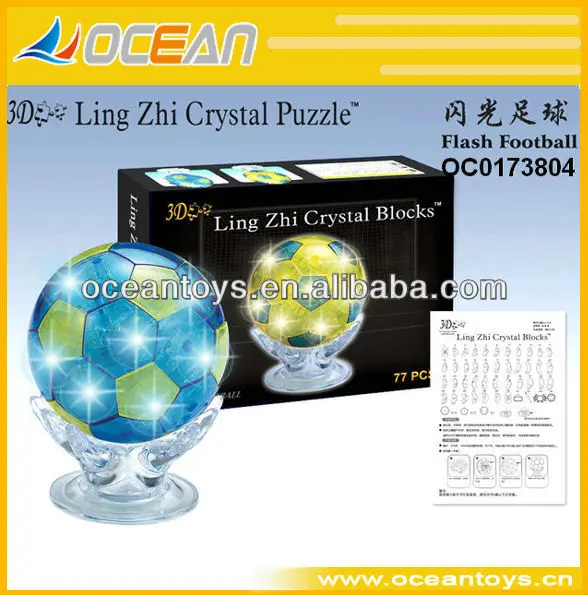 2014 горячей 76 шт сделай сам футбол 3d головоломки кристаллический