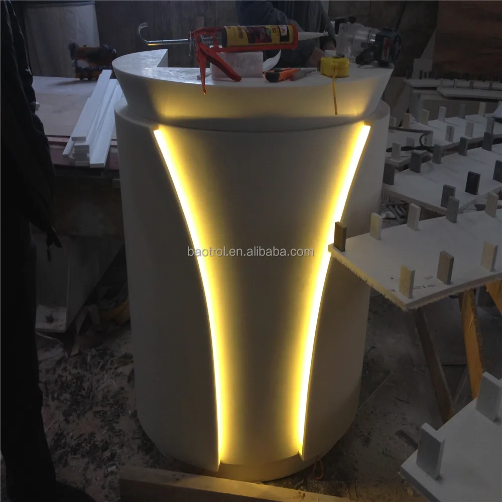 Church Solid Surface Pulpit, Modern Church Podium Table, Church Rostrum