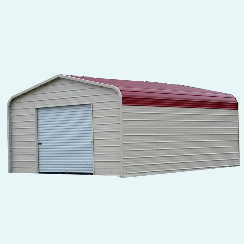 Metal Carport Garage With Rolling Door For Motorbike 3.5x6x2.2/2.64m