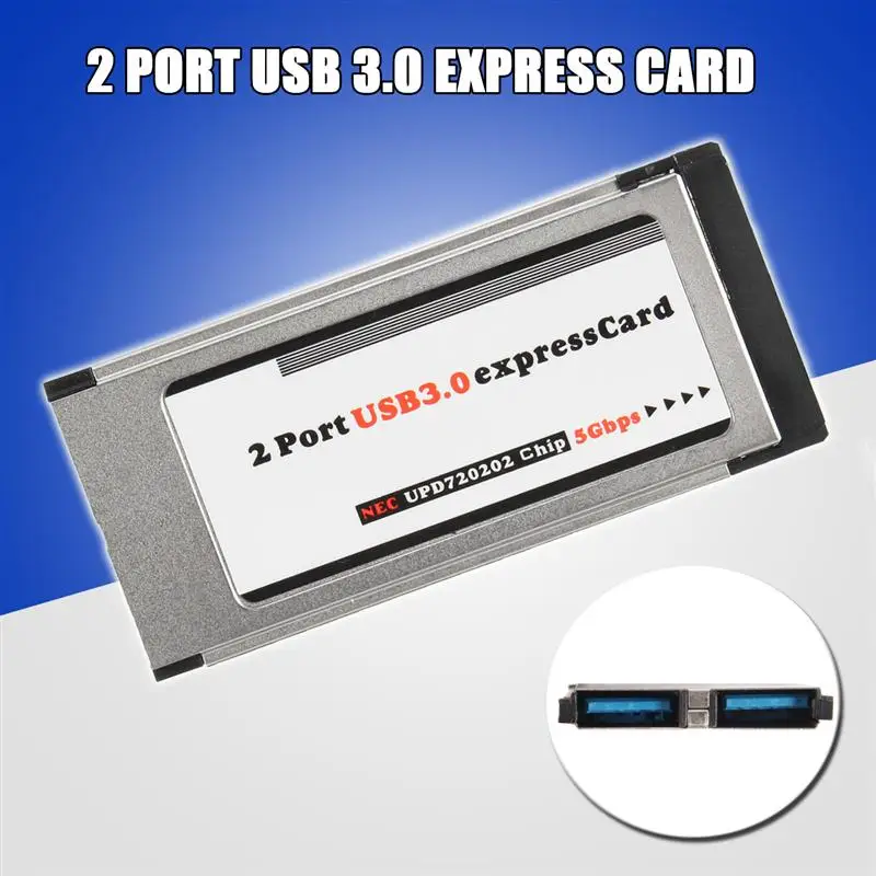 54Mm Adaptateur caché pour Ordinateur Portable 2 Ports USB 3.0 Express Card Expresscard 34Mm AERVEAL Carte Adaptateur 
