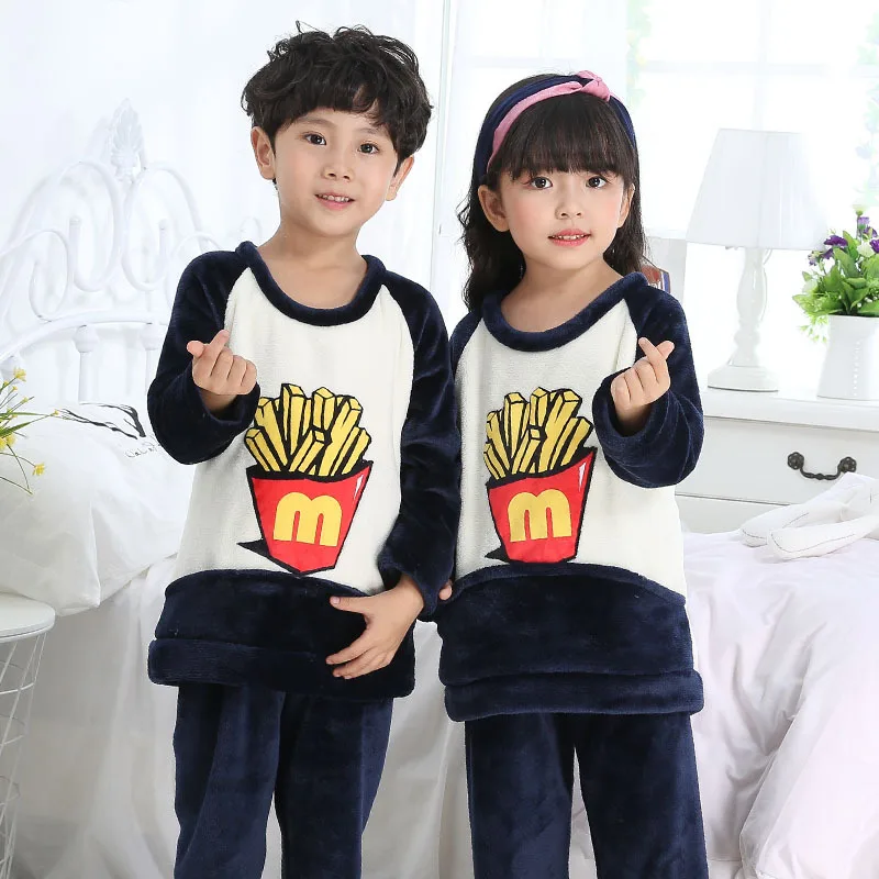 Criança pequena bebê meninos meninas desenho animado manter quente pijama  flanela pijamas em Promoção | Ofertas na Americanas