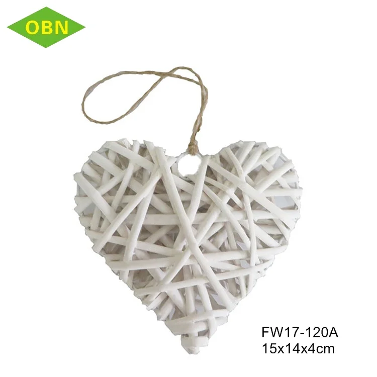 White Wicker Heart