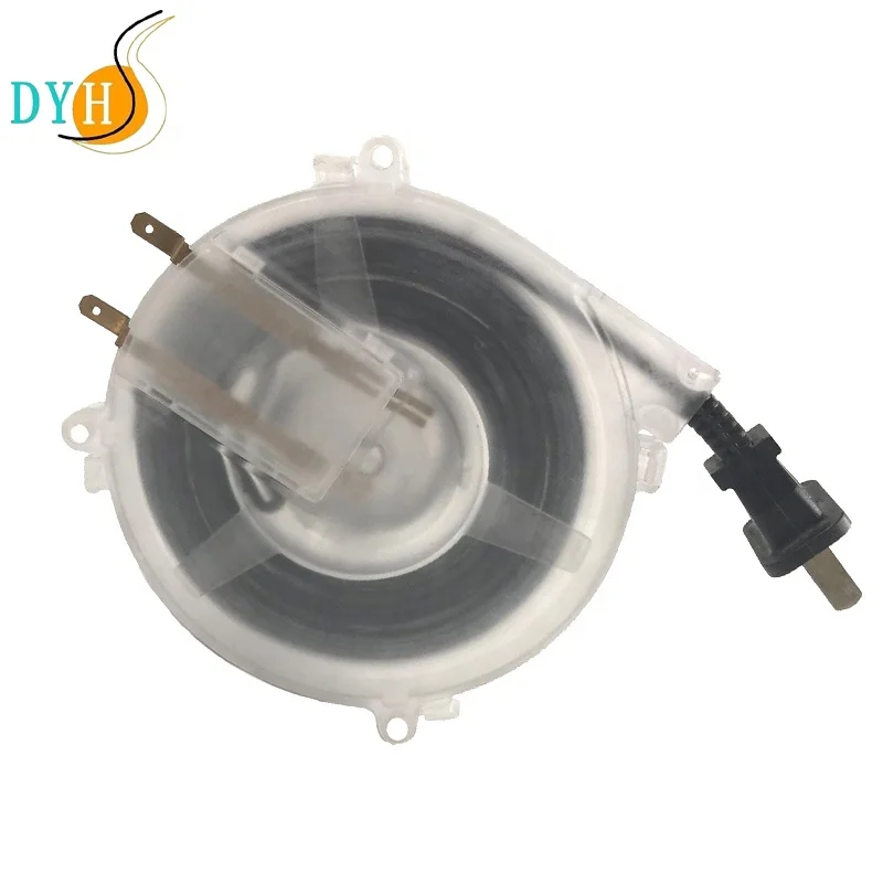 Flat Power Extension Cord Spring Loaded Mini Retractable Cable Reel