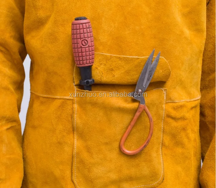 Кожаный сварочный костюм коричневого цвета для брюк и