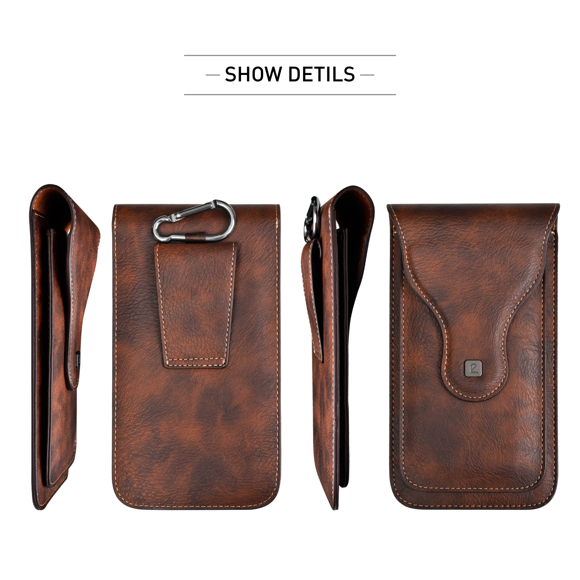 
Мужская кобура для телефона PULOKA, Универсальная кожаная поясная сумка на пояс, сумка-кошелек, чехол для мобильного телефона 