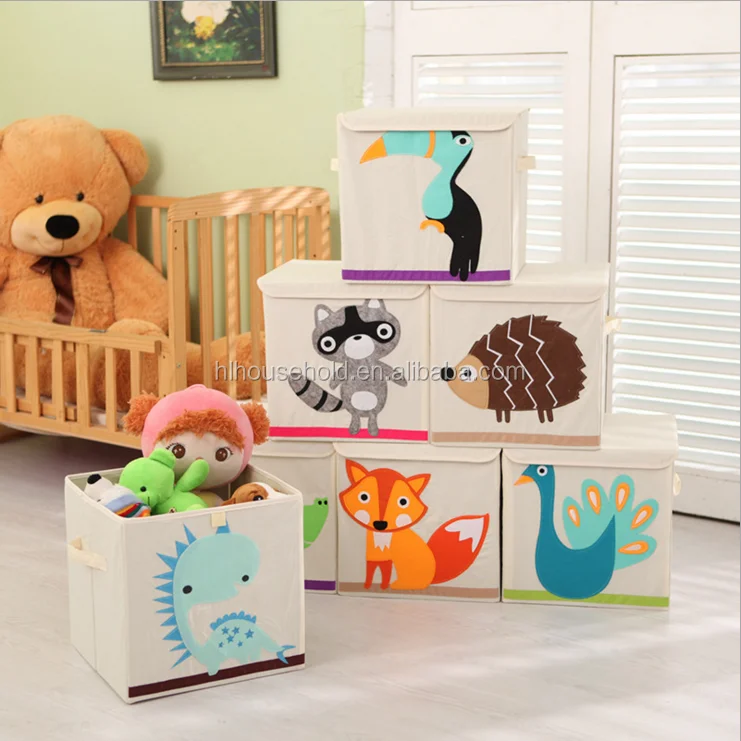 Foldable Canvas Storage Collapsible Folding Box Fabric Kids Cubes Toys Home New 