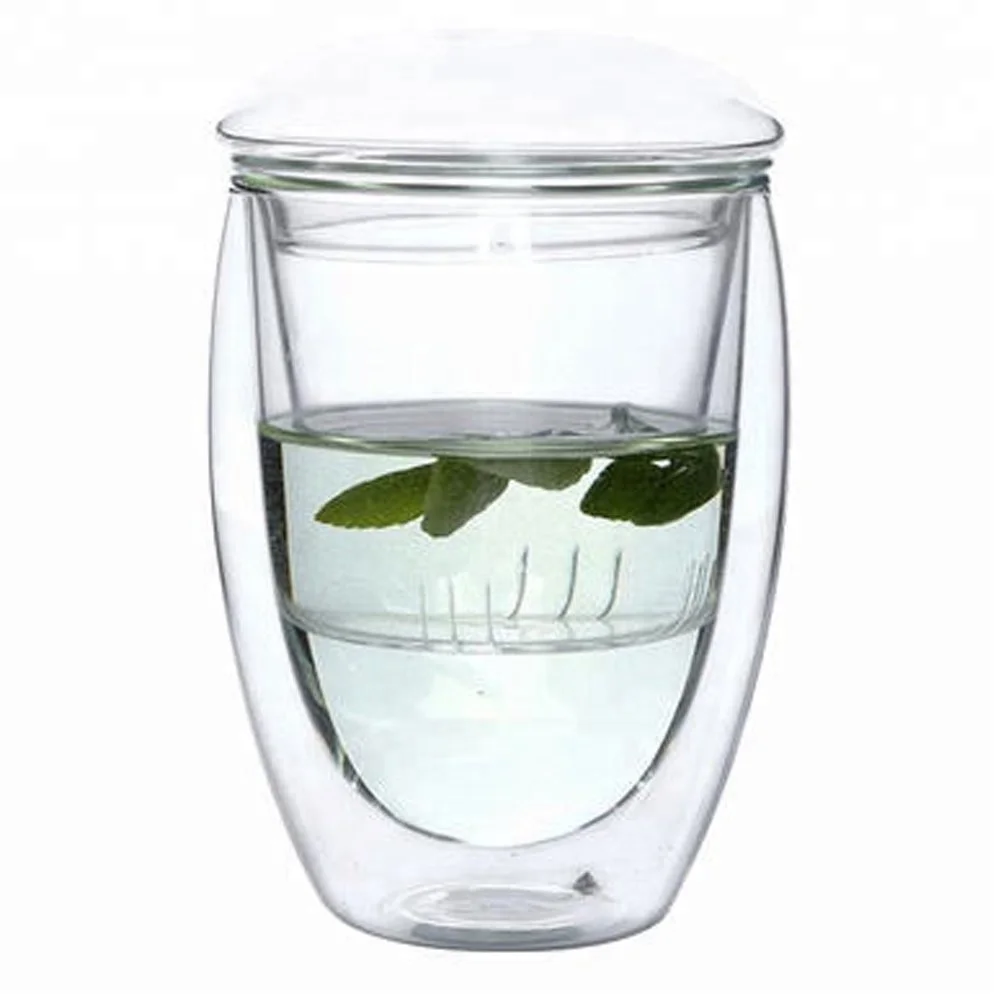 Modern-Depo 12oz Double Wall Glass Tumblers – Set Of 2 – Crystal Clear Lead-Free