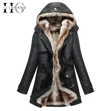 HEEGRAND Faux Fur Thick Lining Long font b Winter b font font b Jacket b font