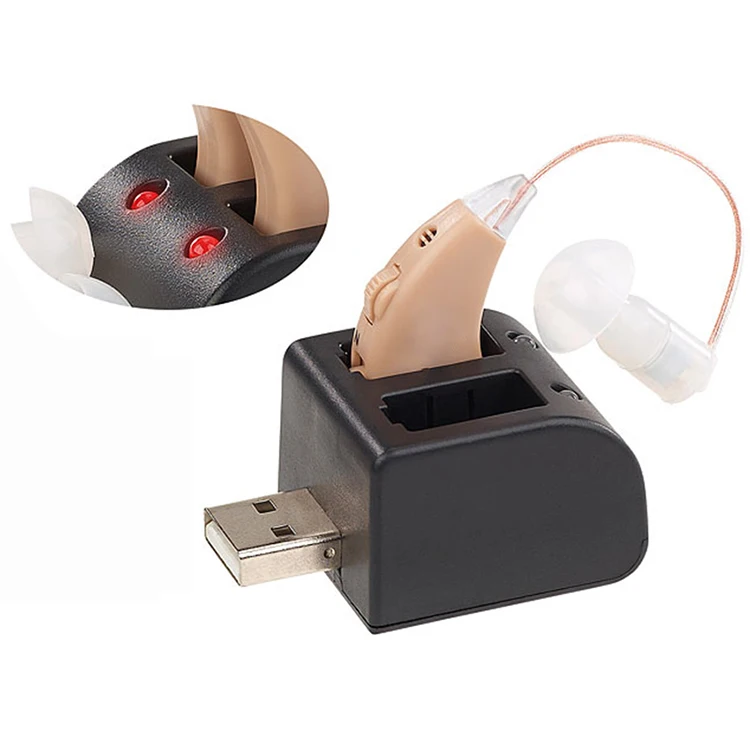 CE BSCI ISO China Factory BTE Rechargeable Hearing Aid Earphone