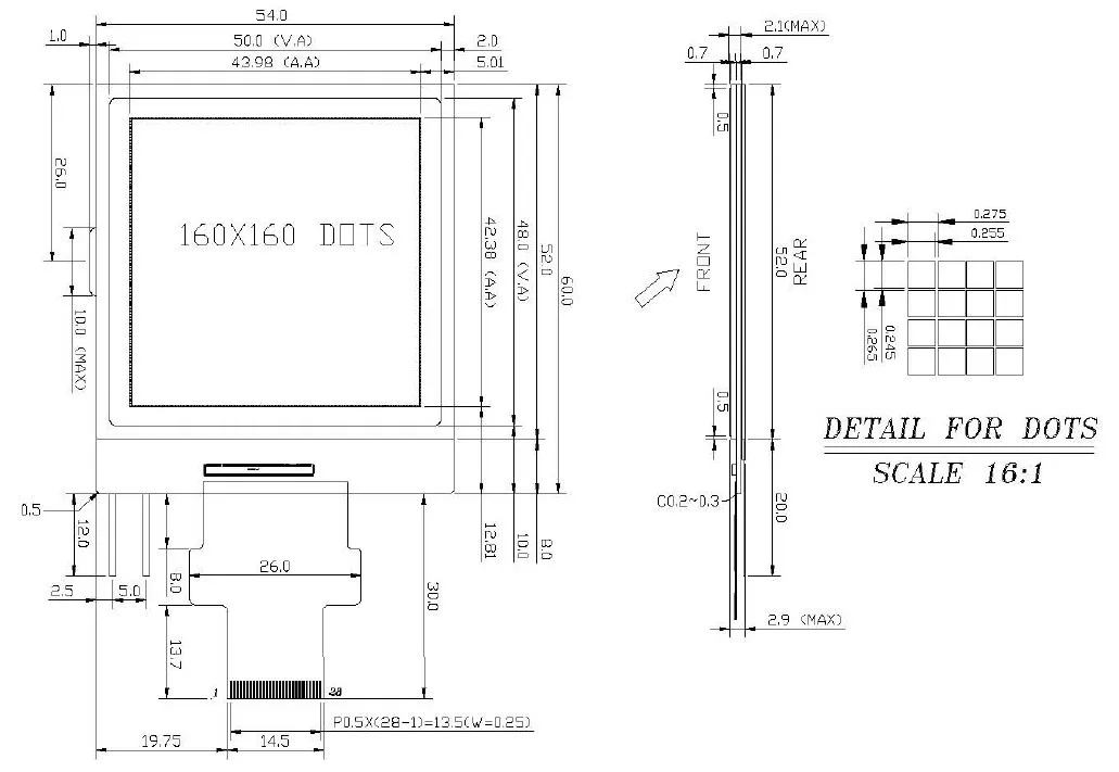 160x160 LCD Display - Custom Made YM160160C by GOOD DISPLAY