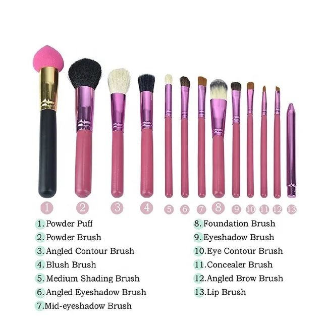 Профессиональный набор кистей для макияжа с логотипом на заказ и держателем для макияжа, 13 шт.