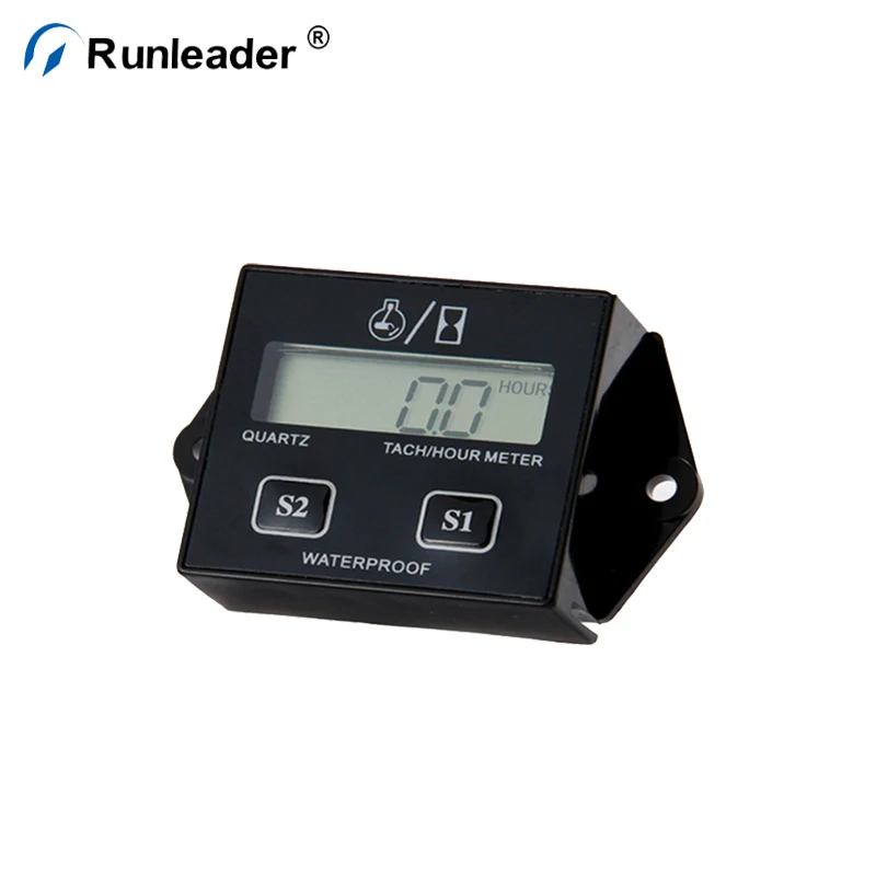 Цифровой сброс водонепроницаемый индуктивный тахометр Тахометр для генератора бензинового двигателя мотоцикла