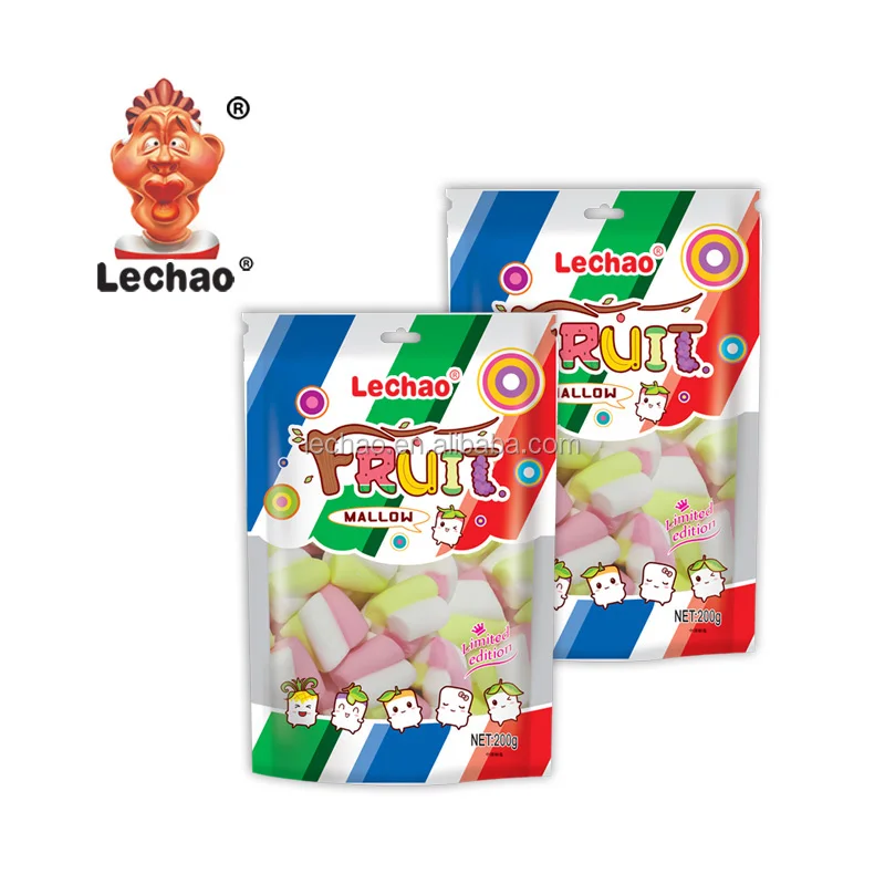 Lechao Factory Halal Chalk Shape Bag Marshmallow Candy Confectionery Cotton Candy Box Marshmallow