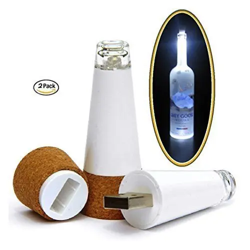 Rechargeable USB Bottle Light Cork Stop Wine Lamp 
