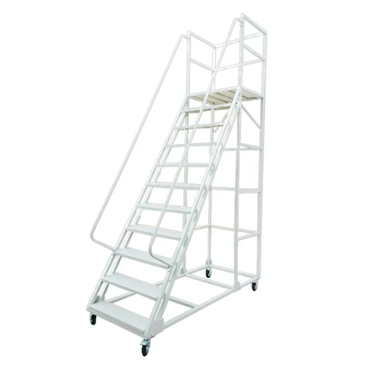 rolling step stool with handrail