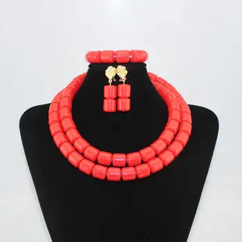 coral beads wedding african jewelry latest 2018 handmade OT983