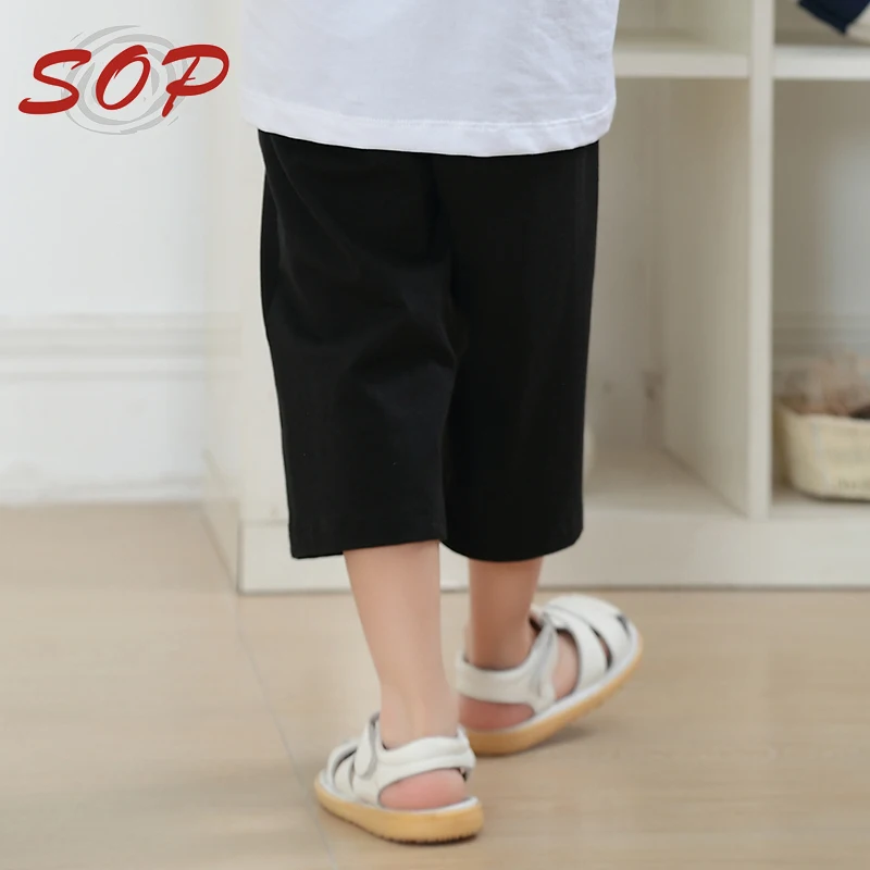 Детские хлопковые брюки из спандекса в стиле хип-хоп 3/4 для детей с эластичным поясом последние спортивные повседневные летние пляжные