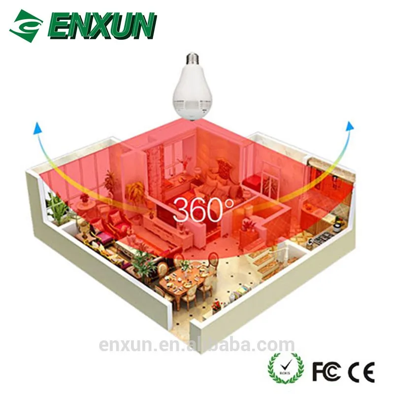ICSEE Ip 360 Wifi Cctv Security Light Bulb 1080p Panoramic Camera Motion Detection