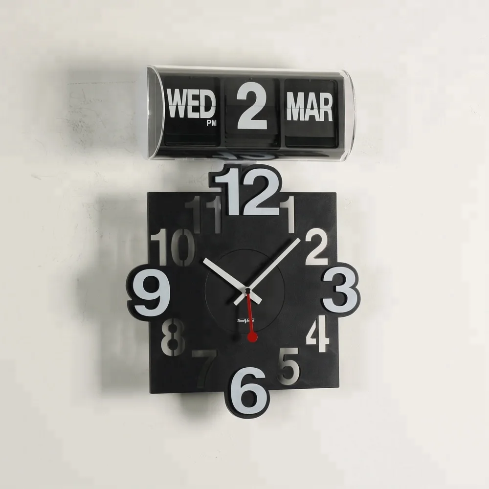 A00AF671 Jumbo Acrylic Automatic Calendar Flip Clock