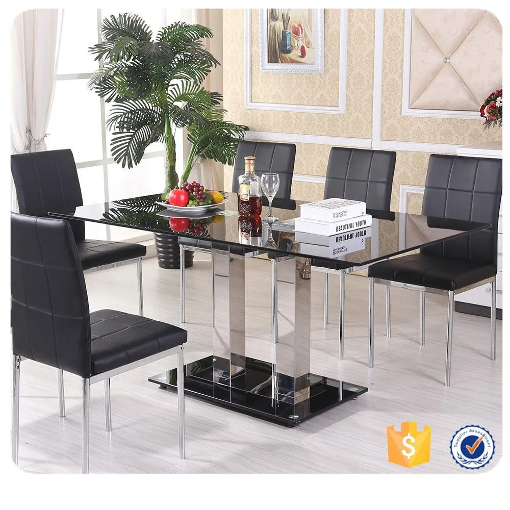 Modern Design Stainless Steel Base And Tempered Glass Top 8 Seater Dining Table Buy 8 Seater Dining Table