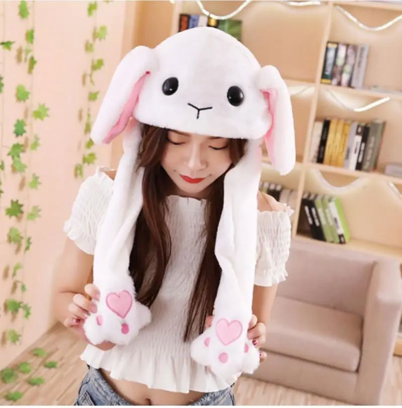 TikTok Style Rabbit Earflap Hat With Airbag Ear Can Move Bunny Hat