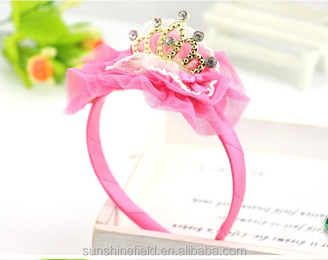 Детские аксессуары тюль Цветок соответствующие Корона со стразами для маленьких девочек ювелирные изделия Головные уборы