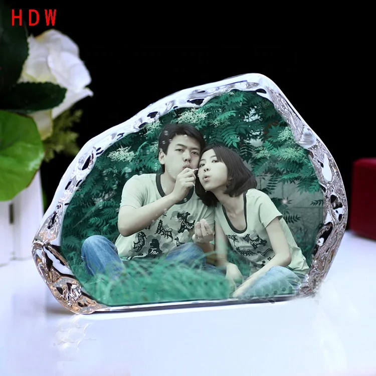 Пользовательский K9 кристалл Iceberg torphy гравировка Свадебная фоторамка для сувенирного