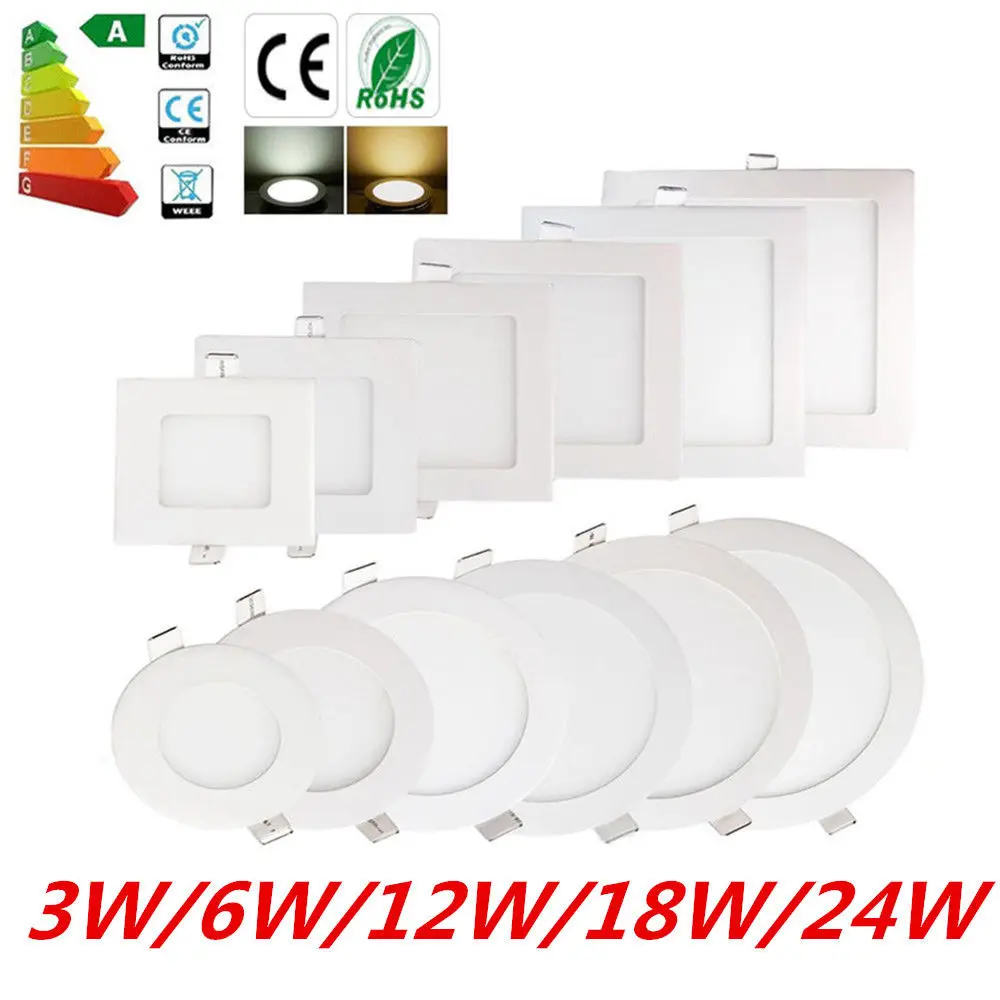Factory Wholesale LED Square Recessed Ceiling Flat Panel Down Light Ultra Slim Warm/Cool White
