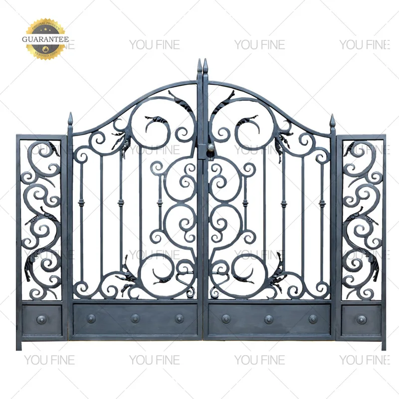 2019 New Models Wrought Iron Square Tube Main Gate Design