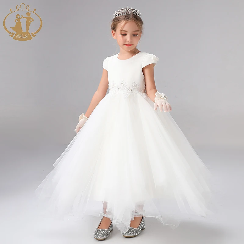 Nimble Latest Design Kid Girls Fancy Flower Wedding Dress Children Model Princess Party Dress Christmas Dresses
