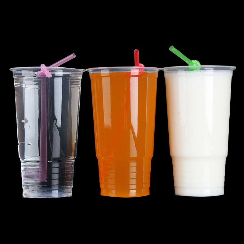 Straw Disposable Plastic Juice Glass, Size: 300ml