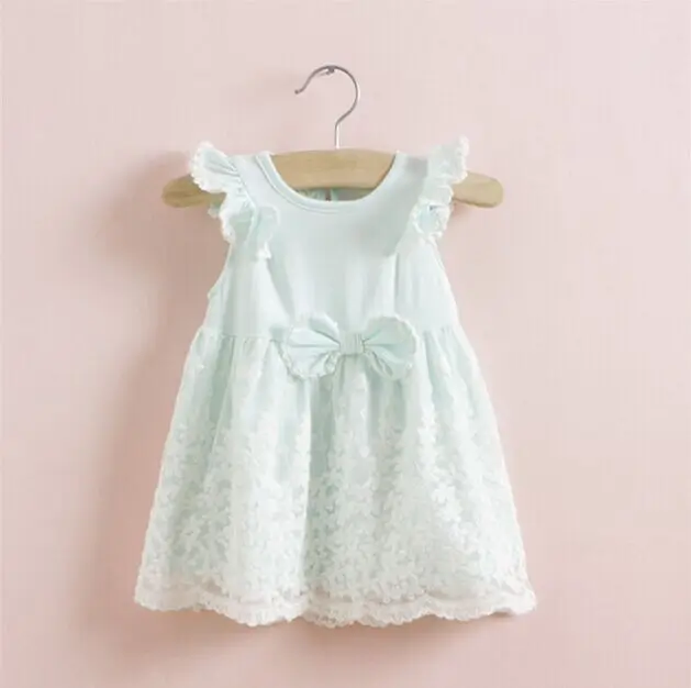 Retail Brand Newborn Infant Baby Girls Dress Summer Girl s Party Princess Dress Bowknot Baby Dress