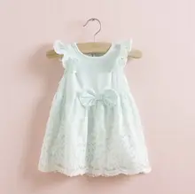 Retail-Brand Newborn Infant Baby Girls Dress Summer Girl’s Party Princess Dress Bowknot Baby Dress 0-2T Girl Clothing 4 color