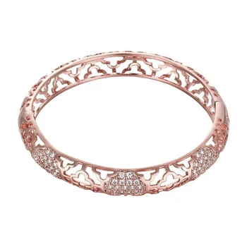 Guangzhou Factory wholesale indian style rose gold and gold zc jewellery gemstone bangle