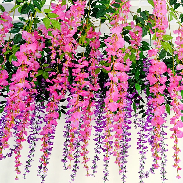 Factory Sell Artificial Wisteria Flowers Vines Garland Wedding Flower ...