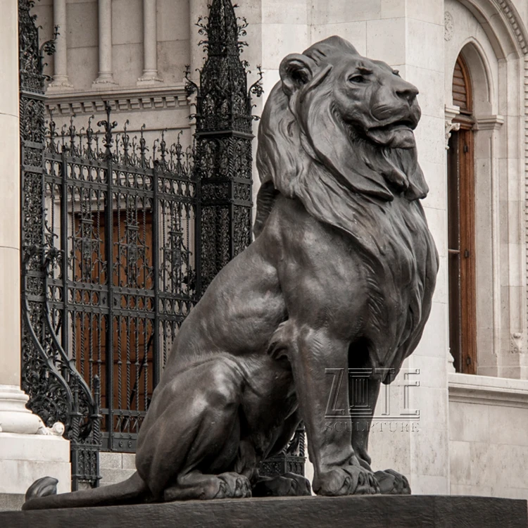 Garden Patio Park Ornament Large Size Cast Bronze lion Statue Sculpture for Sale