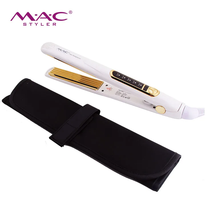Flat Iron and PTC Ceramic Plate LCD Display and Ergonomic Handle Hair Straightener