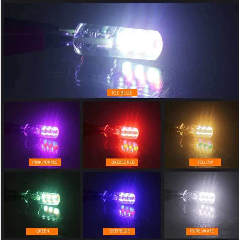 T10 COB 12smd Silicon Memory Function T10 Led Rgb Reading Light Bulb With Remote Controller