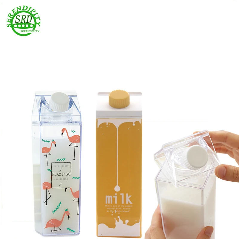 500ml Rectangle Transparent Milk Carton Shaped Plastic Water Bottle Wholesale