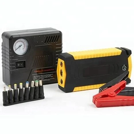 Powerful 600A Peak Current 69800mAh Battery Car Jump Starter with Air Compressor for Trucks and Motorcycles 45W Total Output