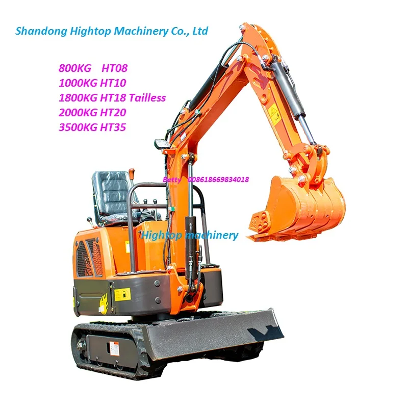 Jining Hightop HT35 Micro Digger 1 Ton Mini Excavator Small Bagger for Sale