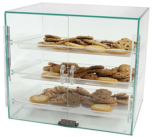 VEVOR Pastry Display Case, 2-Tier Commercial Countertop Bakery Display Case,  Acrylic Display Box with Rear Door Access & Removable Shelves, Keep Fresh  for Donut Bagels Cake Cookie, 20.7