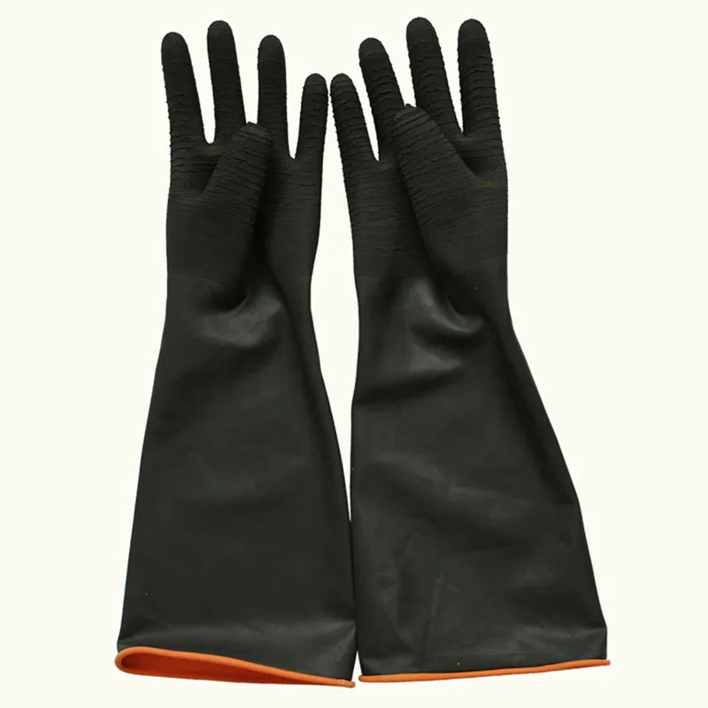 Heavy Duty Latex Industrial Rubber Work Rough Palm Gloves Acid Alkali