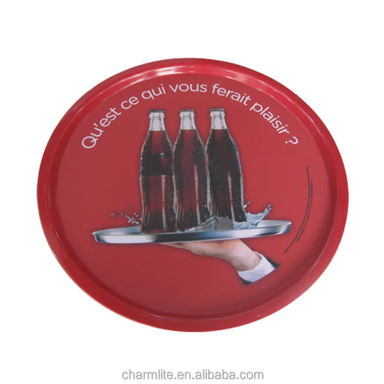 Wholesale Tin Serving Tray Round Antislip Bar Beer Decorative Custom